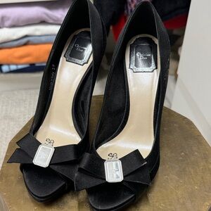 Dior Elegant Black Bow Heels